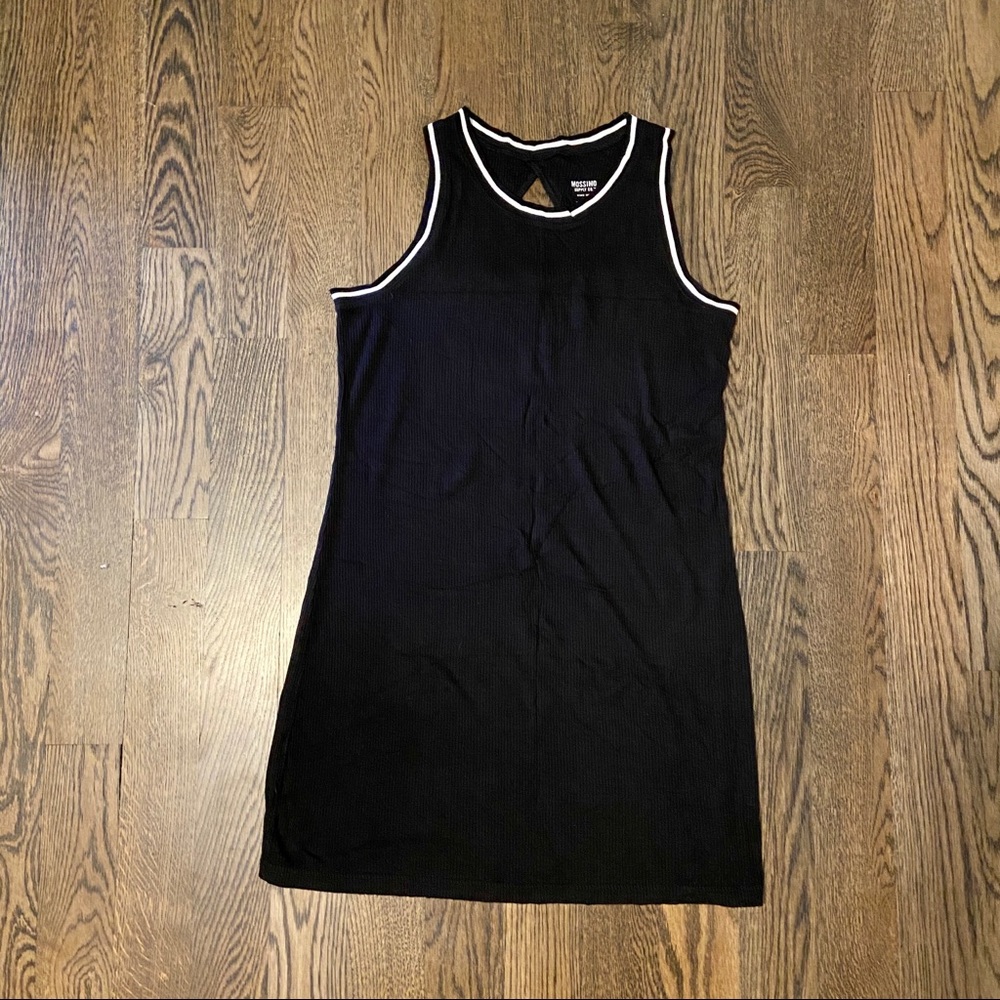 Ribbed Black Dress with Cut Out Back